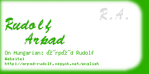 rudolf arpad business card